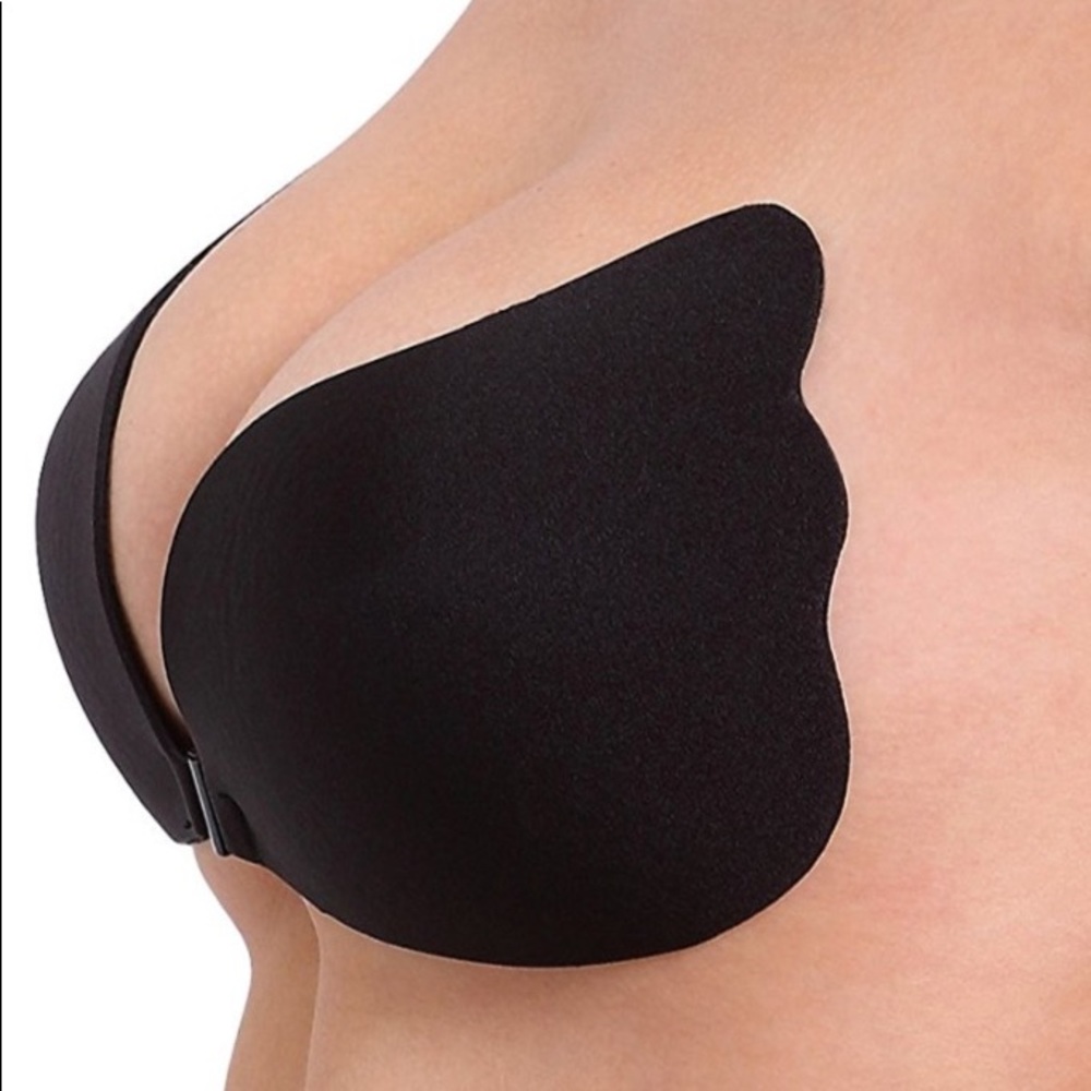 Self Adhesive Backless Bra B and C cup Black NEW